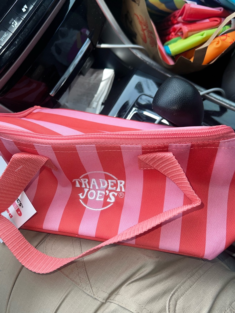 Trader Joe’s - Pink & Coral Stripe Insulated Tote